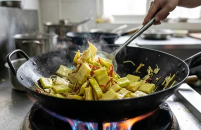 方竹笋清炒的秘诀：大火快炒锁住鲜味相关配图