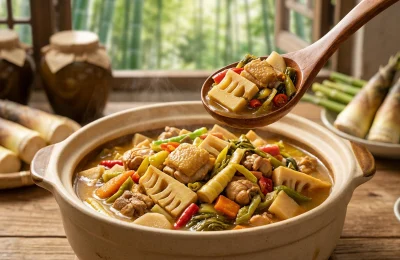方竹笋泡菜坛子鸡：酸爽入味一口上瘾相关配图