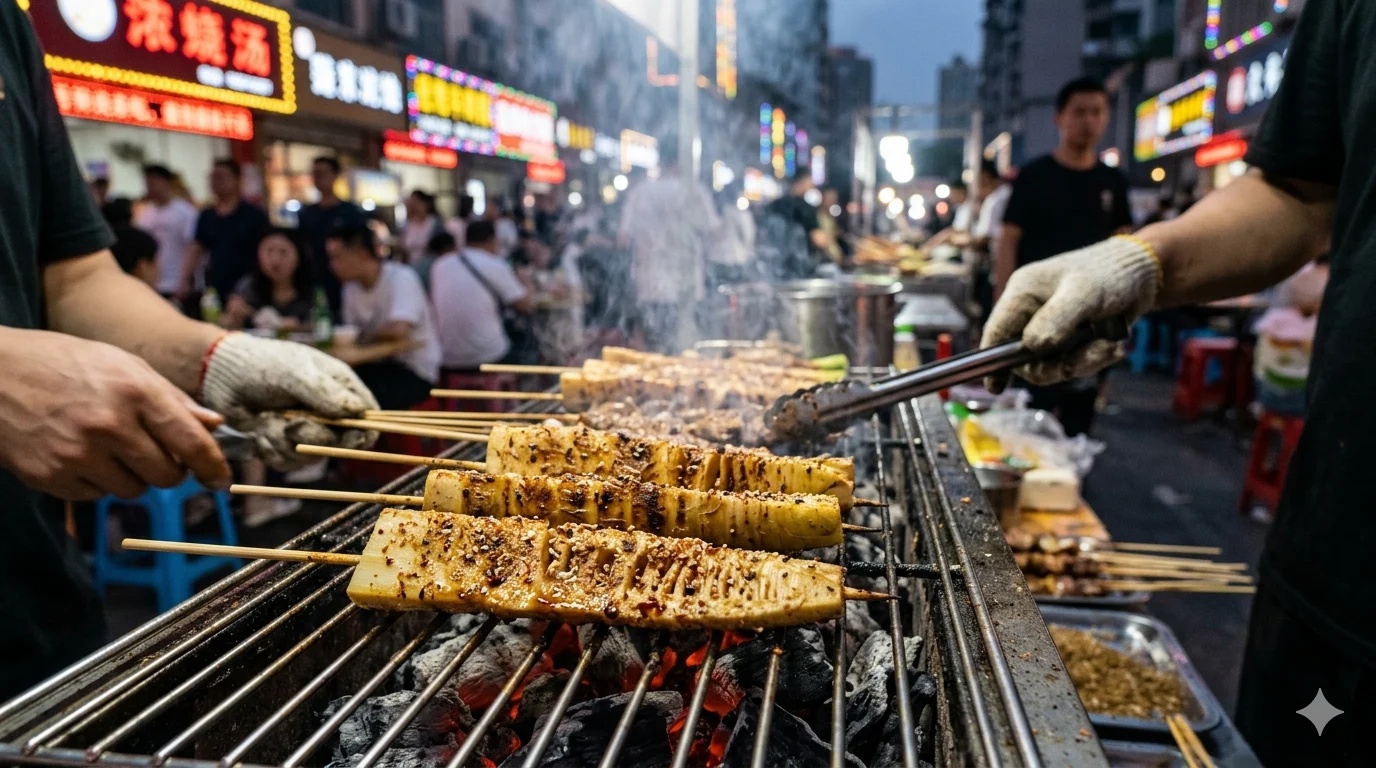 方竹笋烤串：烧烤摊上的新宠相关配图