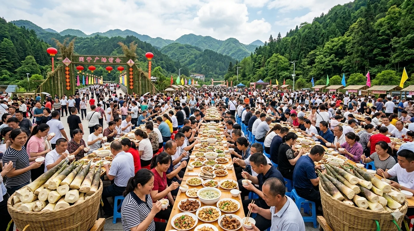 桐梓方竹笋节盛大开幕：万人品笋大会相关配图