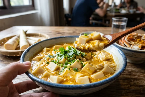 方竹笋蟹黄豆腐：鲜味的巅峰组合相关配图
